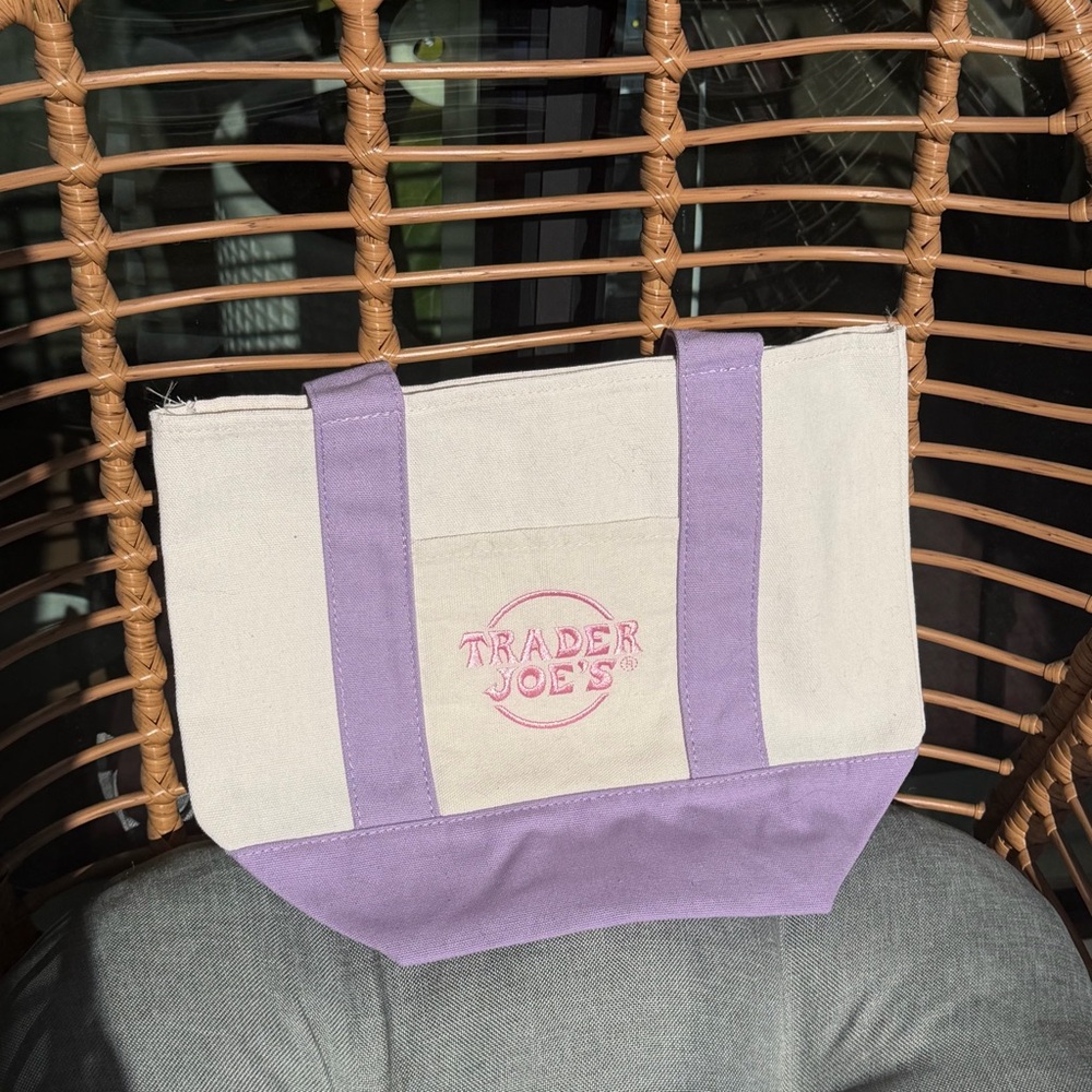 Trader Joe’s Mini Canvas Tote Bag | Pastel | Set of 4 - Picture 10 of 14